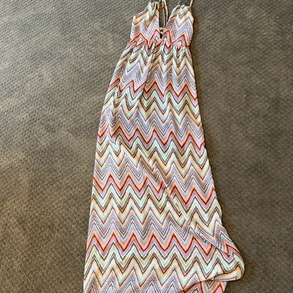 Charlotte Russe Multicolor Chevron Maxi Dress